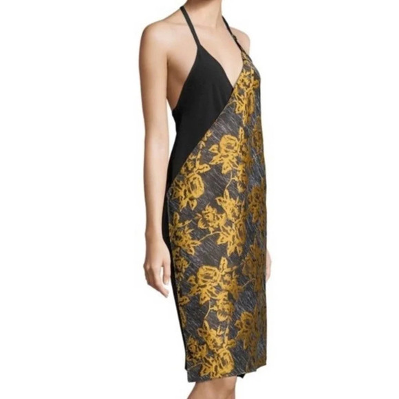 PUBLIC SCHOOL | NWT Lonia Floral Halter Brocade Jacquard Halter Dress Size 6 - Picture 1 of 6
